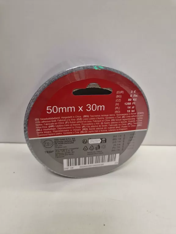 TAŚMA SZARA 50MMX30M TEDI