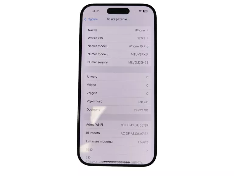 TELEFON APPLE IPHONE 15 PRO 128GB KOND.BAT.100%