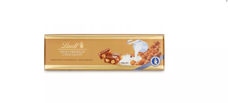 CZEKOLADA MLECZNA LINDT SWISS PREMIUM Z ORZECHAMI LASKOWYMI 300G