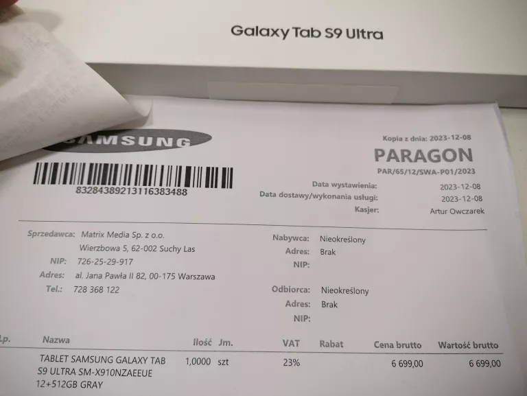 TABLET SAMSUNG GALAXY TAB S9 ULTRA