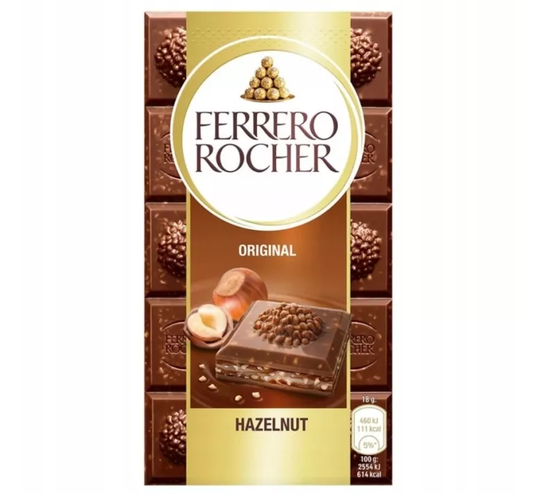 CZEKOLADA MLECZNA Z ORZECHAMI FERRERO ROCHER ORIGINAL 90 G