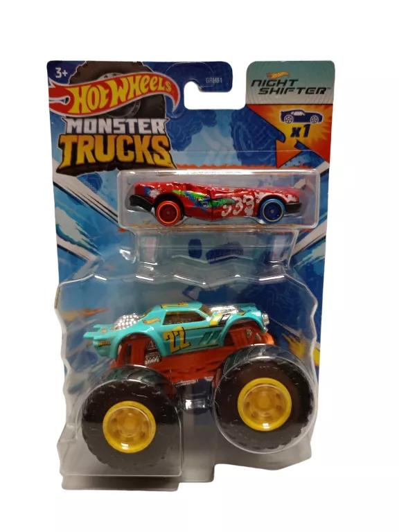 HOT WHEELS MONSTER TRUCKS SAMOCHODZIK AUTKO MATTEL TURKUSOWY