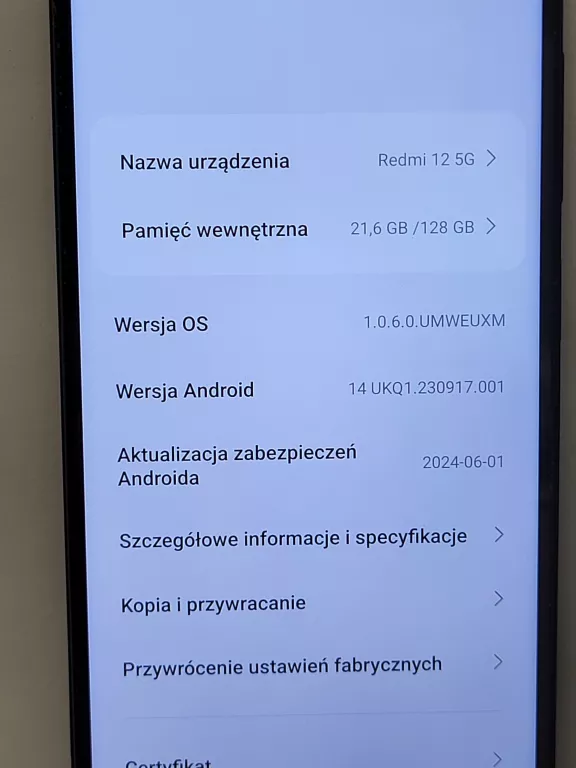 XIAOMI REDMI 12 5G 4/128GB CZARNY PĘKNIĘTY APARAT