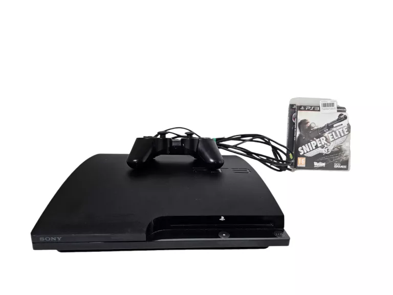 KONSOLA PS3 SLIM + PAD + OKABLOWANIE + SNIPER ELITE V2 + GRAN TURISMO 5