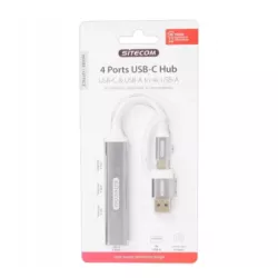 HUB USB-C & USB-A DO 4 X USB-A SITECOM DO WINDOWS, APPLE MAC & CHROMEBOOKS