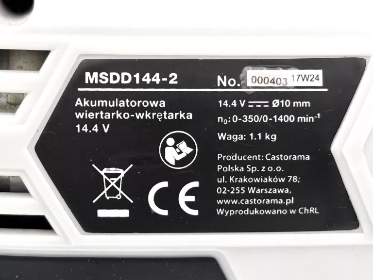 WKRĘTARKA MACALLISTER MSDD144-2 14.4V AKU 1.5AH ŁADOWARKA