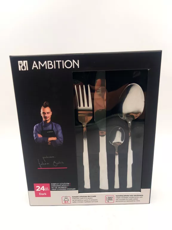 KOMPLET SZTUĆCÓW SZTUĆCE AMBITION DARK 24 EL. 24SZT