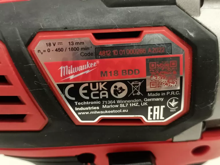 WIERTARKO-WKRĘTARKA MILWAUKEE M18 BDD + 1 BATERIA 5AH (BRAK ŁADOWARKI)