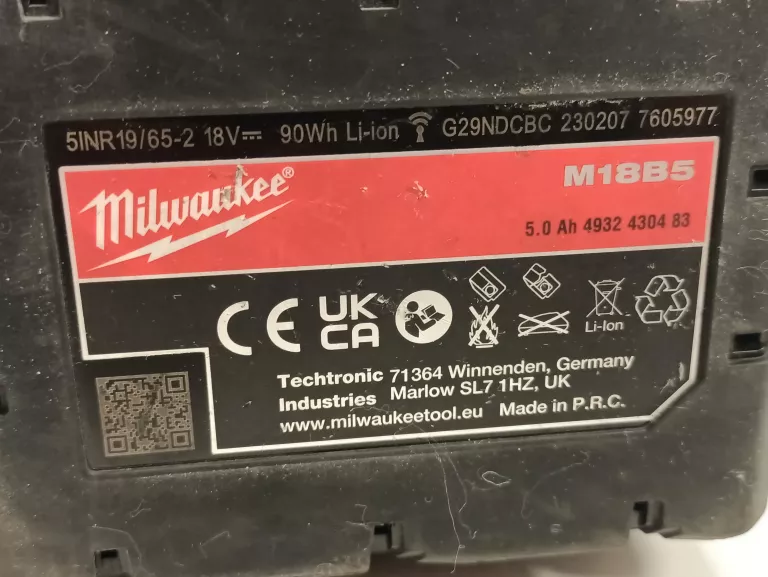 WIERTARKO-WKRĘTARKA MILWAUKEE M18 BDD + 1 BATERIA 5AH (BRAK ŁADOWARKI)