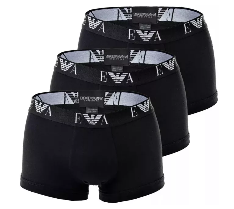 MĘSKIE BOKSERKI EMPORIO ARMANI CZARNE 3 SZT. ROZMIAR S