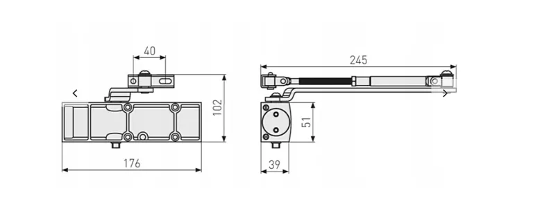 SAMOZAMYKACZ ABUS DC13023 DRZWI DO 110 CM MAKSYMALNA WAGA 85 KG