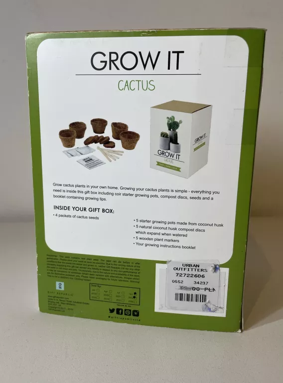 KAKTUSY DO WYSIANIA ZESTAW- GROW IT CACTUS AMAZON