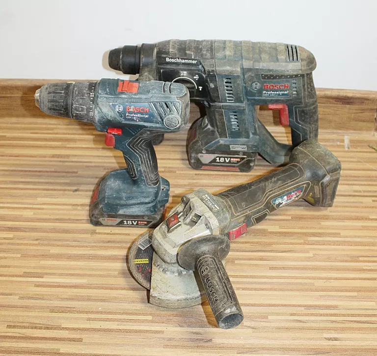 ZESTAW NARZĘDZI AKUMULATOROWYCH BOSCH GBH 180-LI + GSR 180-LI + GWS 180-LI