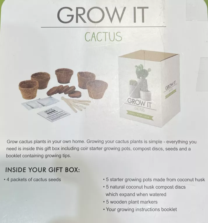 KAKTUSY DO WYSIANIA ZESTAW- GROW IT CACTUS AMAZON