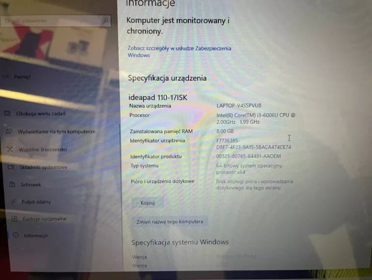 LAPTOP LENOVO IDEAPAD 110-17ISK 8GB/1TB I3-6006U, HD 520, WIN 10