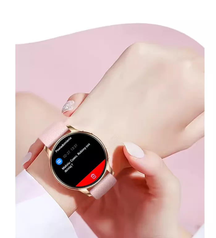 SMARTWATCH KM10 PRO AMOLED ROSE GOLD DEVILL + PUDEŁKO + DODATKOWY PASEK
