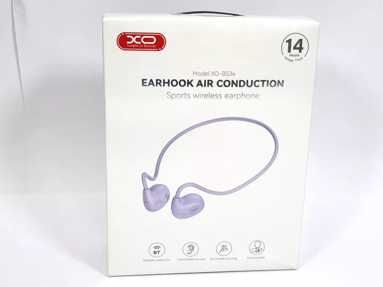SŁUCHAWKI BLUETOOTH Z PRZEWODZENIEM KOSTNYM XO BS34 FIOLETOWE