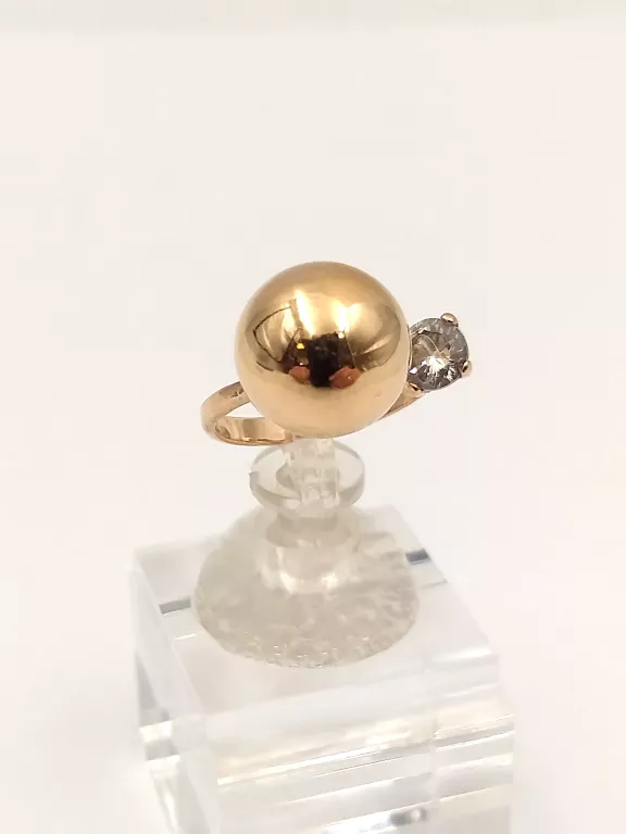 ZŁOTY PIERŚCIONEK KULA Z CYRKONIĄ 585 R11 2,92G