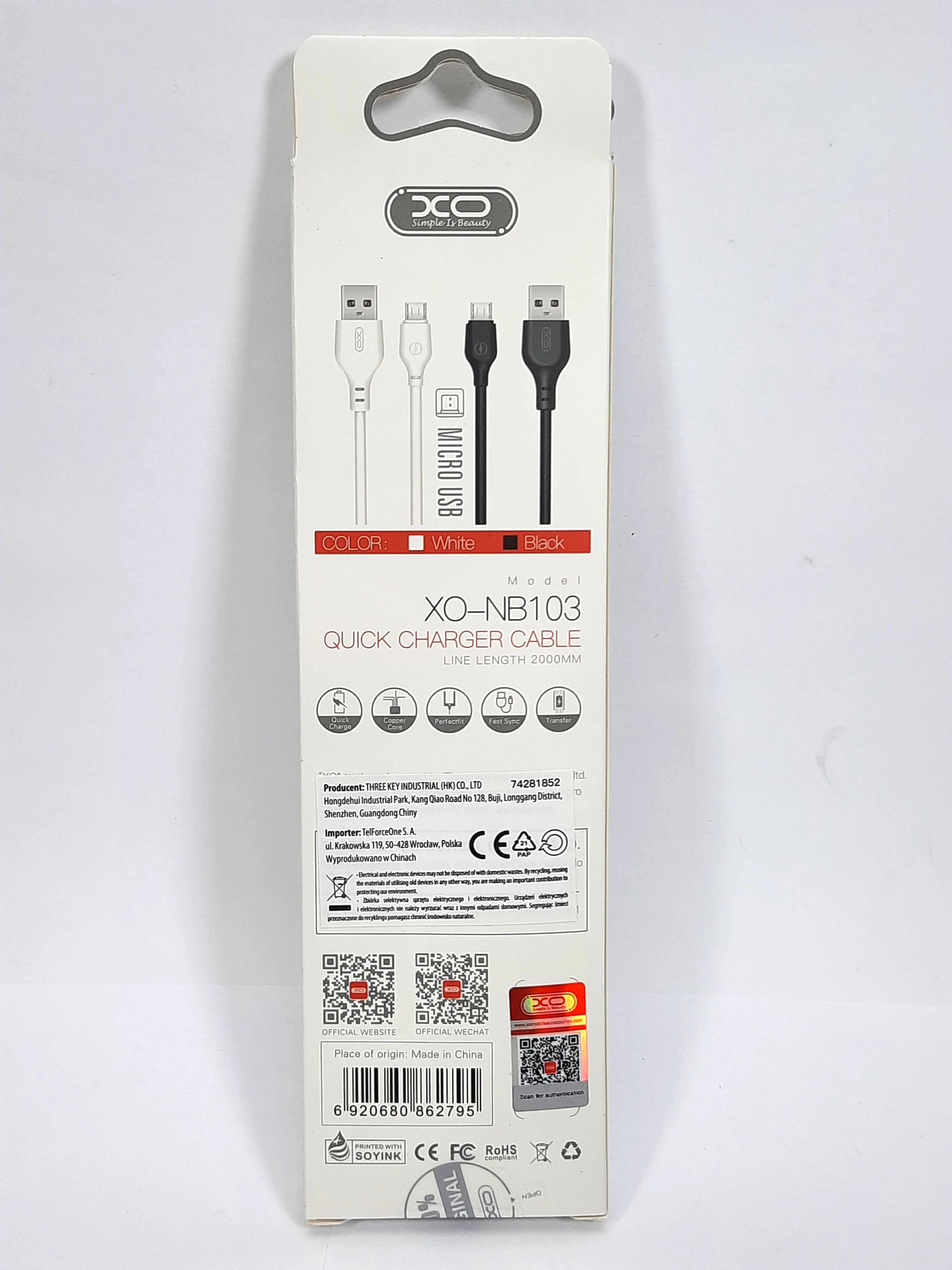 kabel-usb-micro-xo-nb103-bialy-ean-gtin-6920680862795