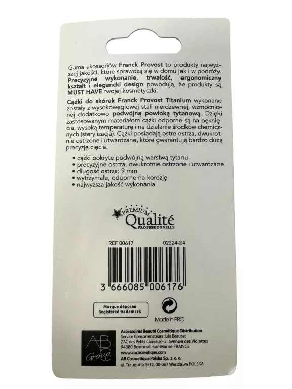 CĄŻKI DO SKÓREK FRANCK PROVOST TITANIUM 9 MM