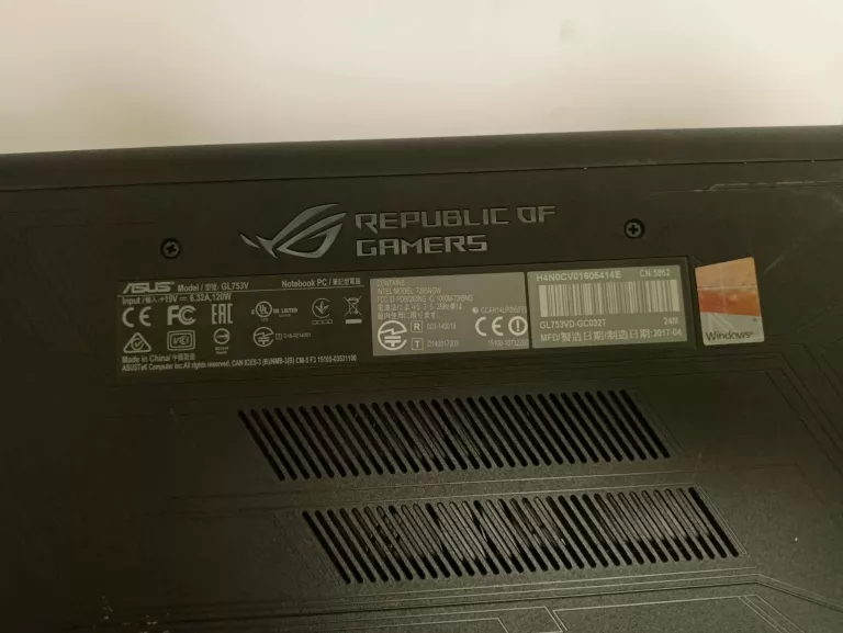 LAPTOP ASUS ROG STRIX GL753VE GAMING!