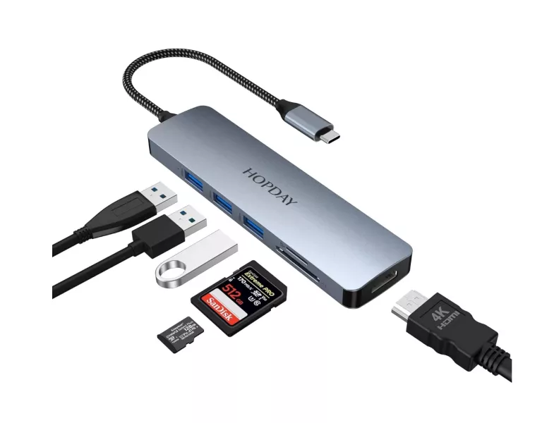 KONCENTRATOR USB, STACJA DOKUJĄCA 6 W 14K HDMI, USB 3.0 TYPU A 5 GB/S, CZY