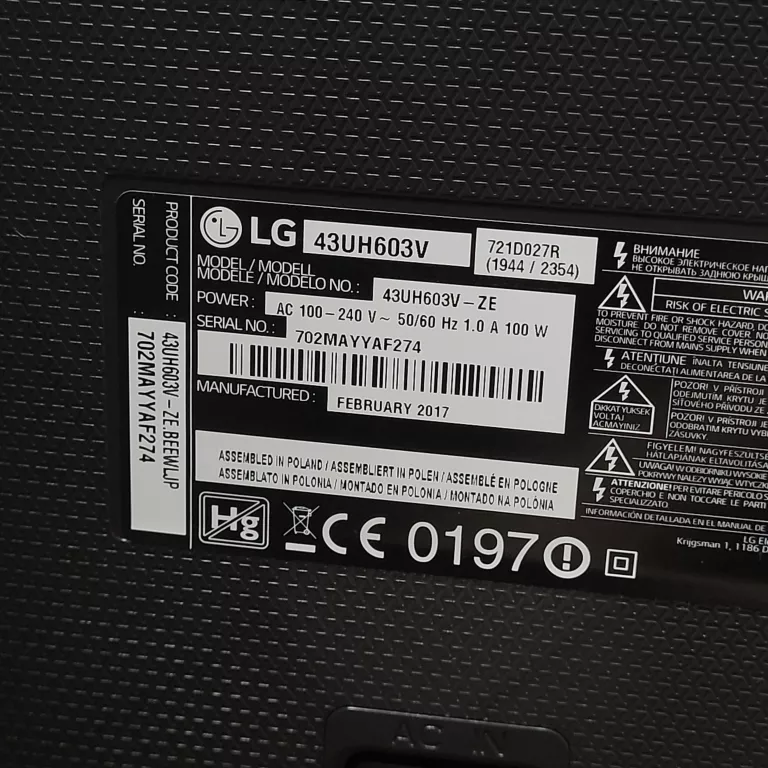 TELEWIZOR LG 43UH603V Z PILOTEM! POLECAM! ODBIÓR OSOBISTY!