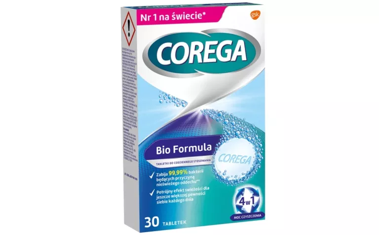 COREGA BIO FORMULA TABLETKI DO PROTEZ ZĘBOWYCH OP.30 SZT