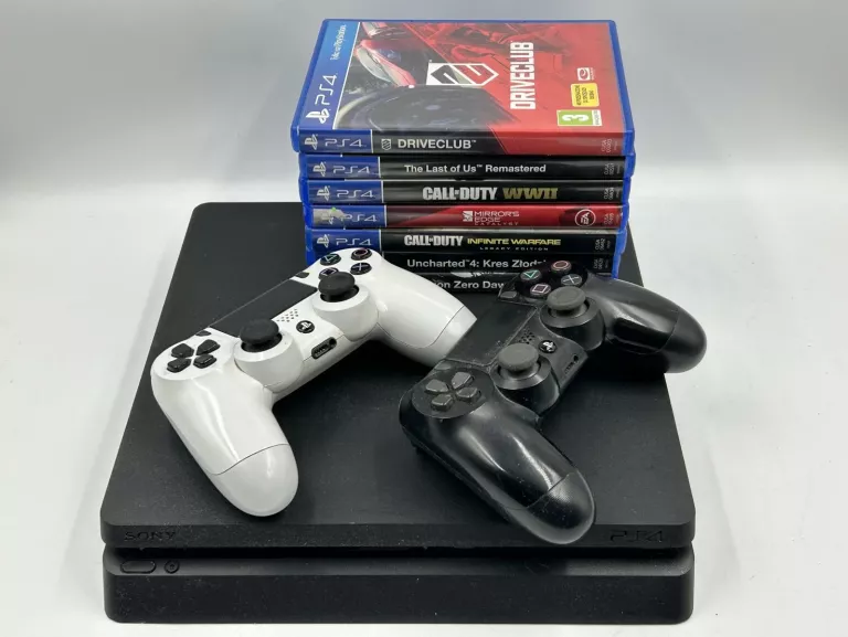 KONSOLA PS4 SLIM 1TB /2X PAD/ 7 GIER /KABEL ZASILJACY