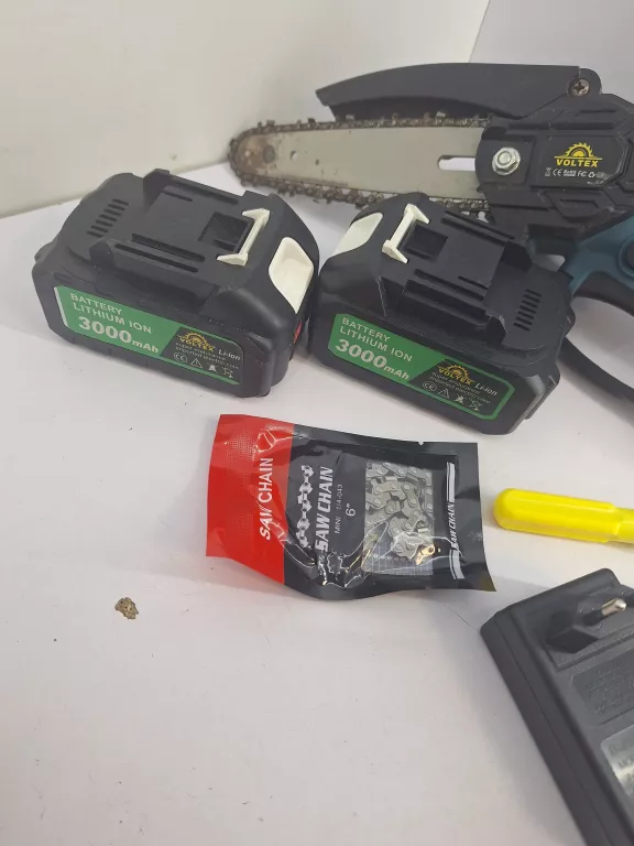 PIŁA AKUMULATOROWA ŁAŃCUCHOWA ELEKTRYCZNA PILARKA DO GAŁĘZI 6 CALI + 2 AKU