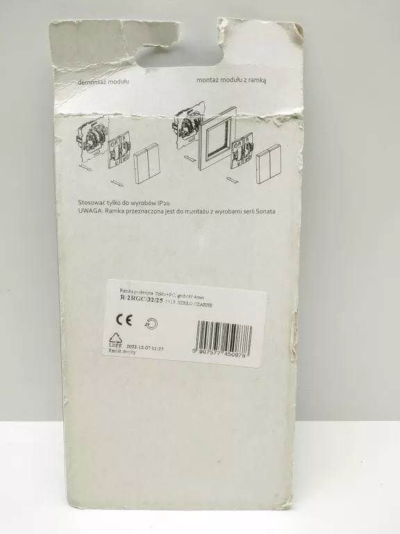OSPEL RAMKA PODWÓJNA CZARNE SZKŁO SONATA R-2RGC/32/25