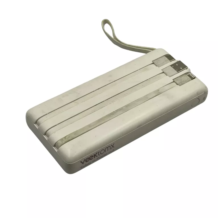 POWERBANK 20000MAH VEEKTOMX VT-201 BIAŁY WBUDOWANE KABLE