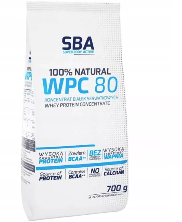 MLEKOVITA SBA 100% NATURAL WPC80 700G BIAŁKO WPC