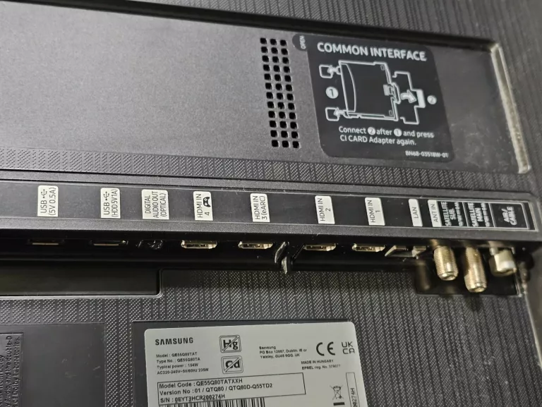 TELEWIZOR SAMSUNG QE55Q80TATXXH 55'' 4K UHD QLED - NA CZĘŚCI! OPIS!