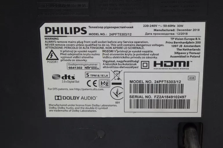 TELEWIZOR LED PHILIPS 24PFT5303/12 24"