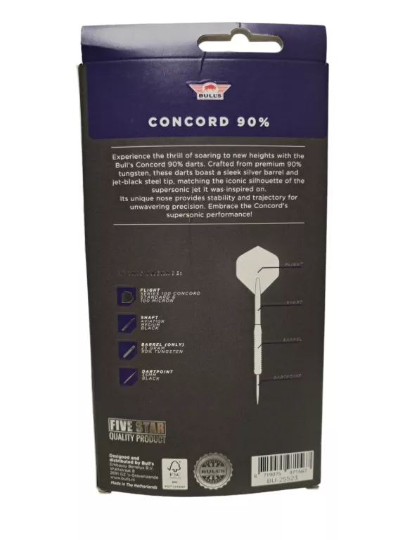 LOTKI RZUTKI DART BULLS NL CONCORD 90% WOLFRAM 23G