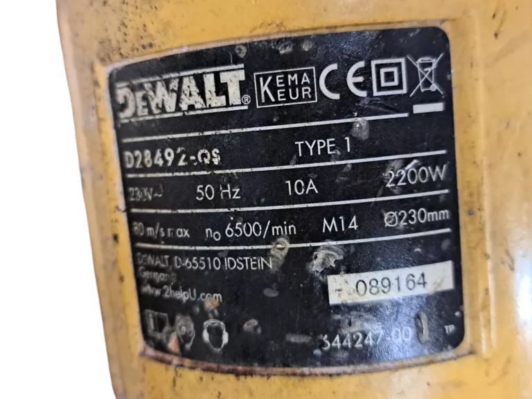 SZLIFIERKA KĄTOWA DEWALT D28492-QS 2200W 230MM M14