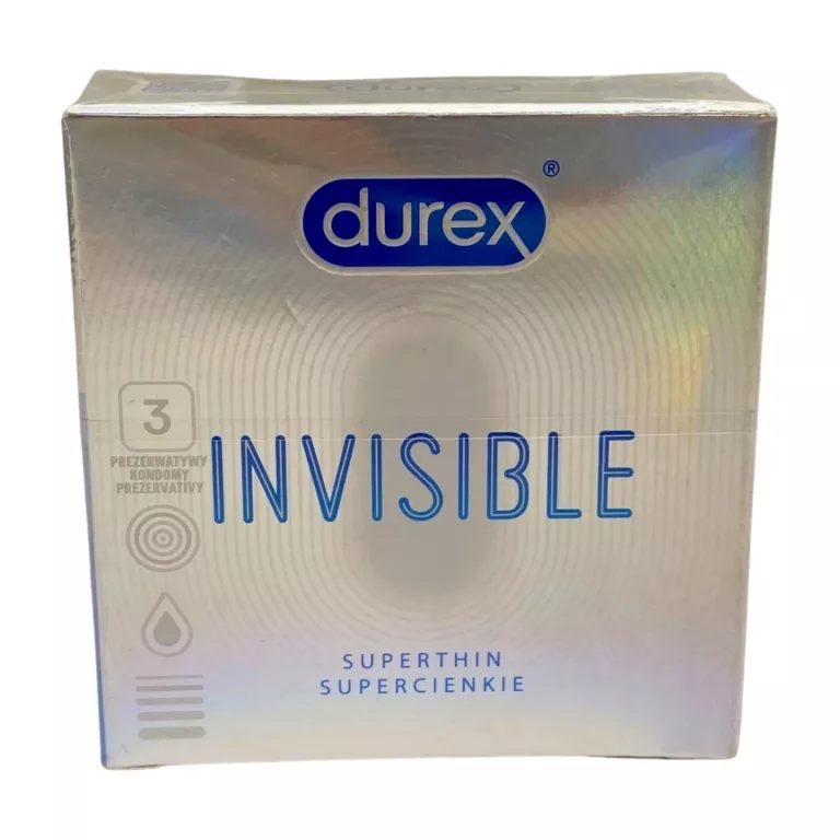 PREZERWATYWY DOPASOWANE DUREX INVISIBLE 3 SZTUKI ULTRA CIENKIE NAWILŻANE