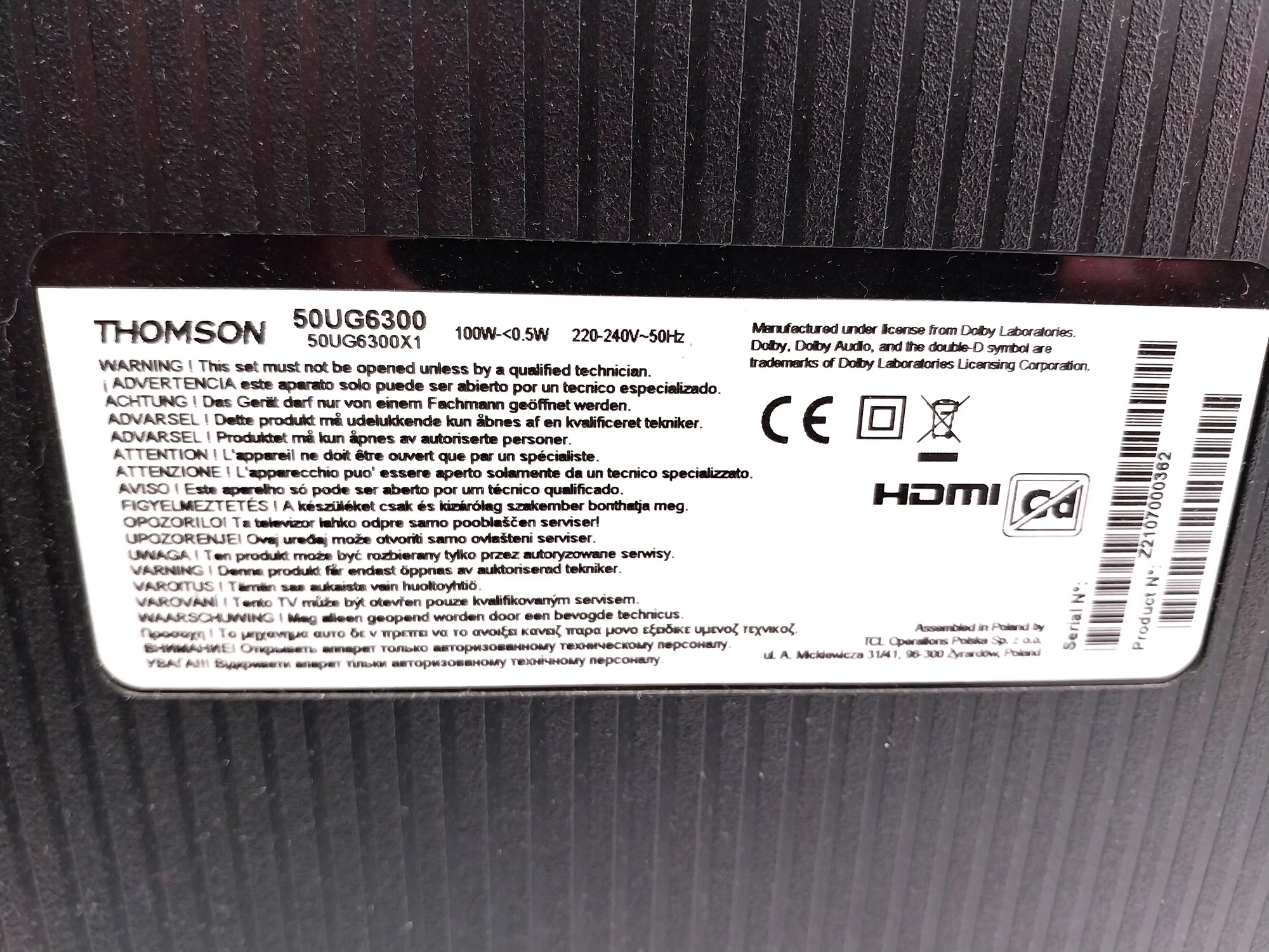 tv-thomson-50ug6300-4k-ultra-hd-pilot-pudelko-kod-producenta-50ug6300