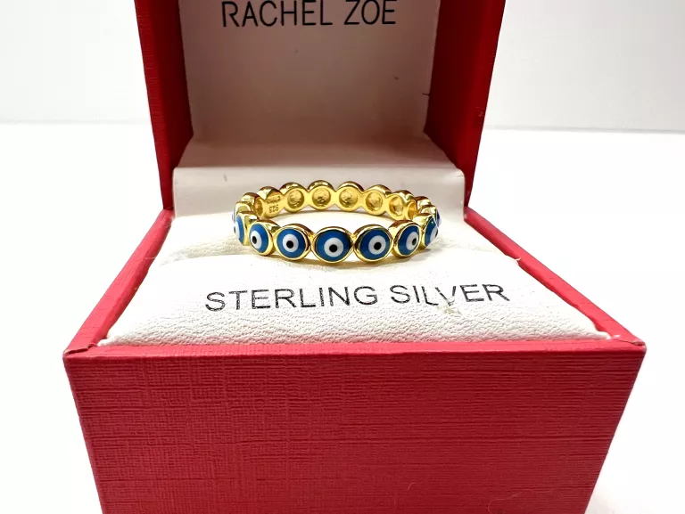 PIERŚCIONEK Z OCZKAMI SREBRO POZŁACANE RACHEL ZOE R20