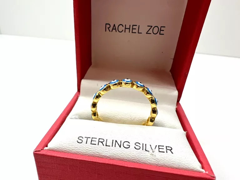 PIERŚCIONEK Z OCZKAMI SREBRO POZŁACANE RACHEL ZOE R20