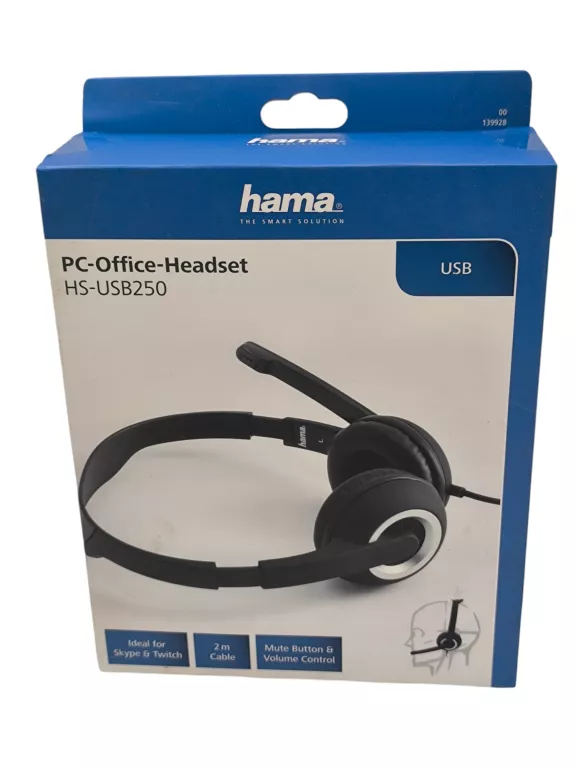 SŁUCHAWKI NAUSZNE HAMA HS-USB250 PUDEŁKO