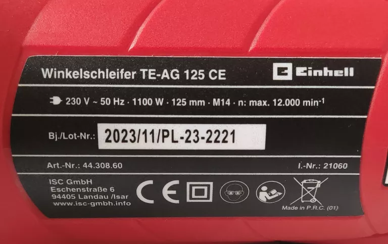 SZLIFIERKA EINHELL TE-AG 125 CE GWARANCJA
