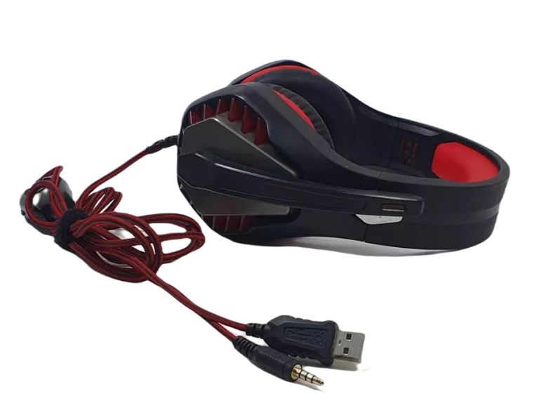 SŁUCHAWKI NAUSZNE BUTFULAKE GH-1 CZERWONE Z MIKROFONEM LED