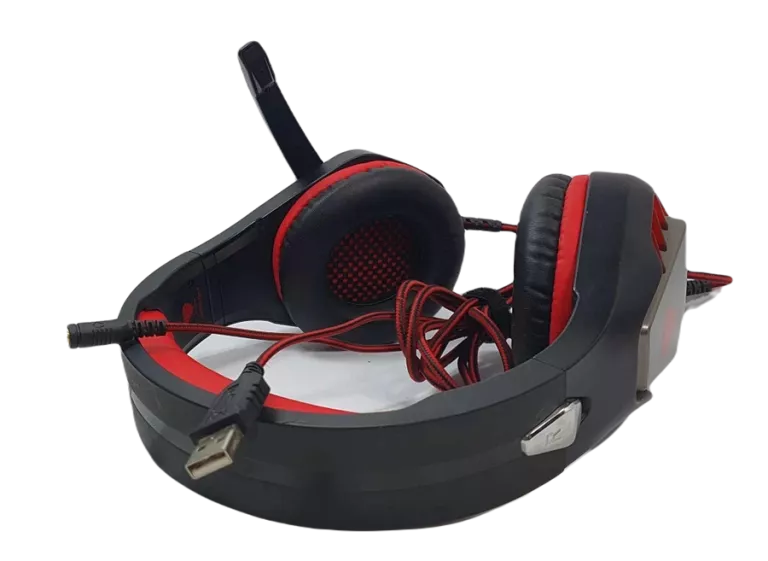SŁUCHAWKI NAUSZNE BUTFULAKE GH-1 CZERWONE Z MIKROFONEM LED