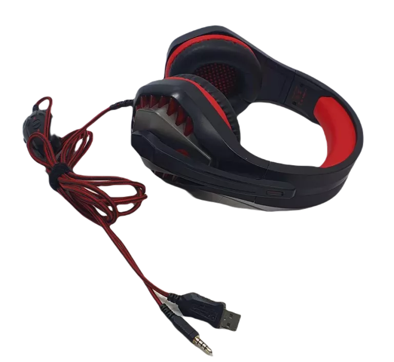 SŁUCHAWKI NAUSZNE BUTFULAKE GH-1 CZERWONE Z MIKROFONEM LED