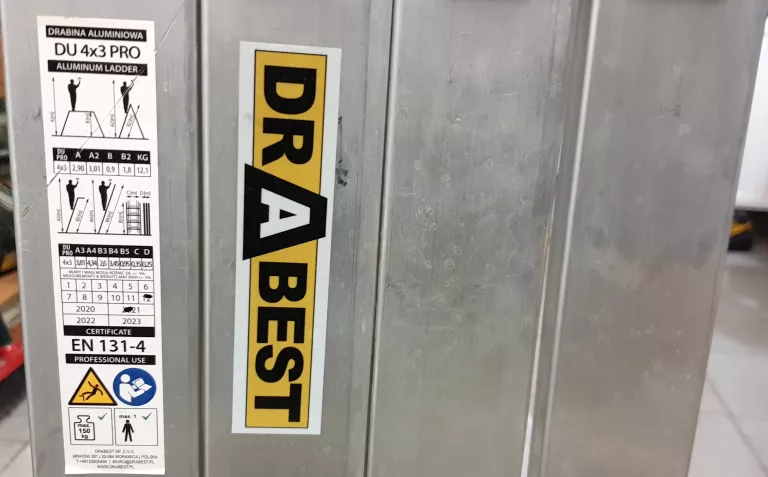 DRABINA PRZEGUBOWA SKŁADANA DU 4X3 PRO DRABEST STAN BDB 3,45M 150KG