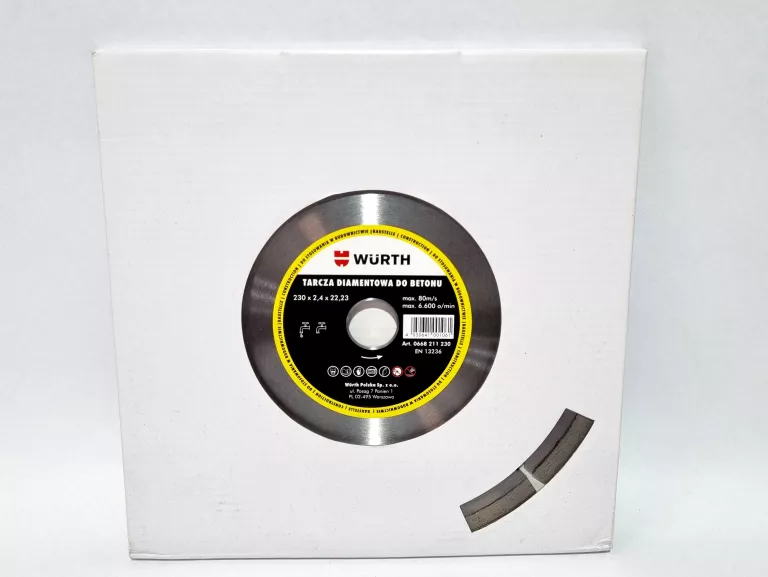 WURTH TARCZA DIAMENTOWA DO BETONU 230X22,23 H10