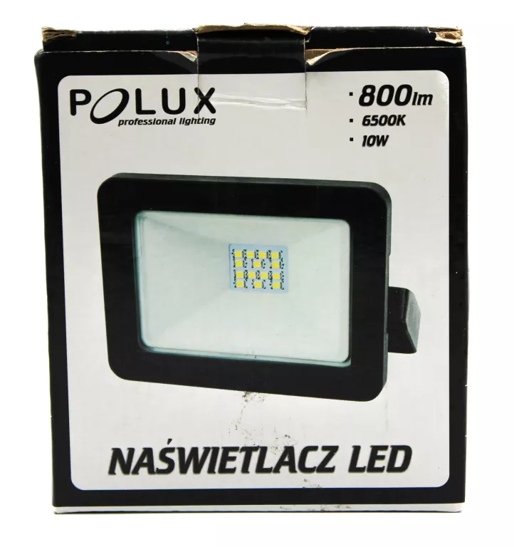 NAŚWIETLACZ LED SMD 10W 6500K 120° IP65 CZARNY POLUX