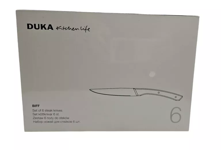 ZESTAW NOŻY DO STEKÓW DUKA BIFF 6 SZT. STAL NIERDZEWNA